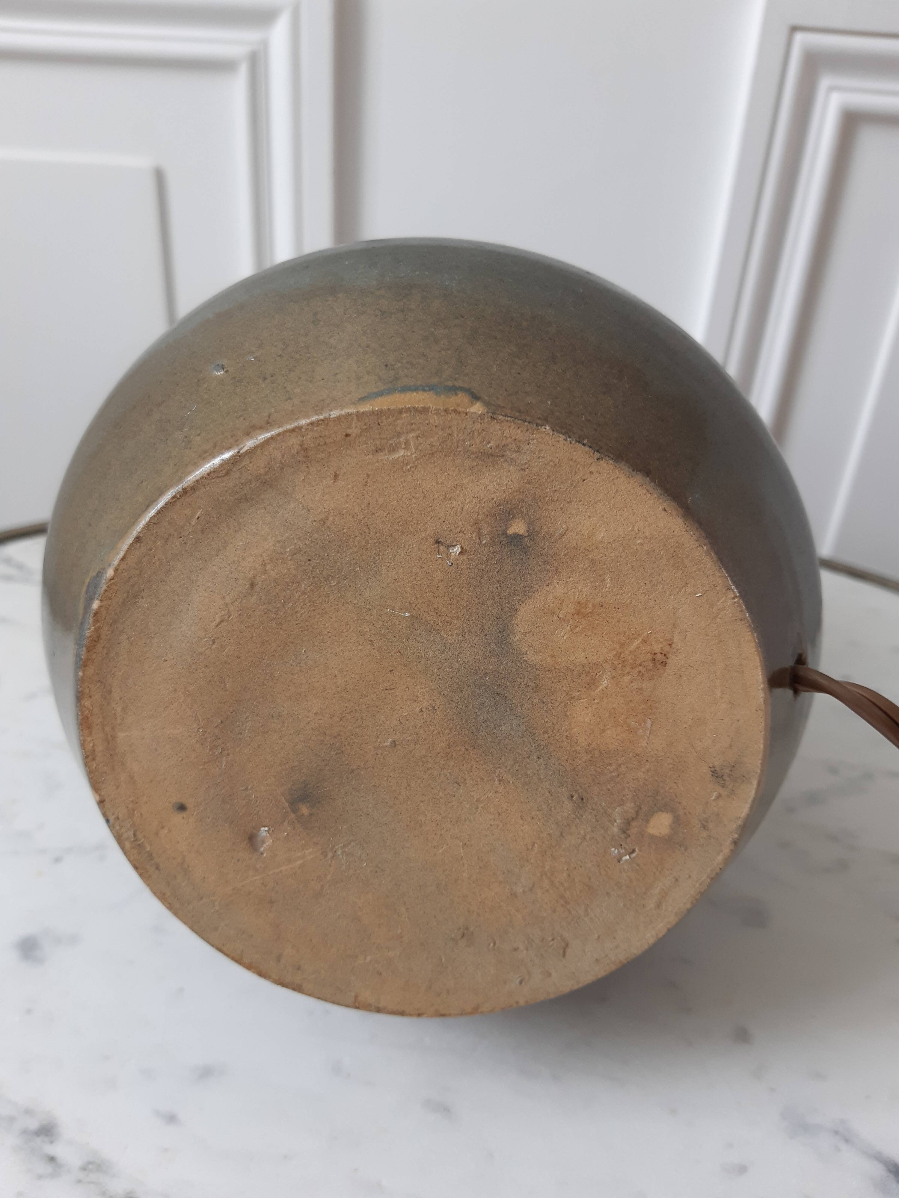 Handmade 70s sandstone lamp in France