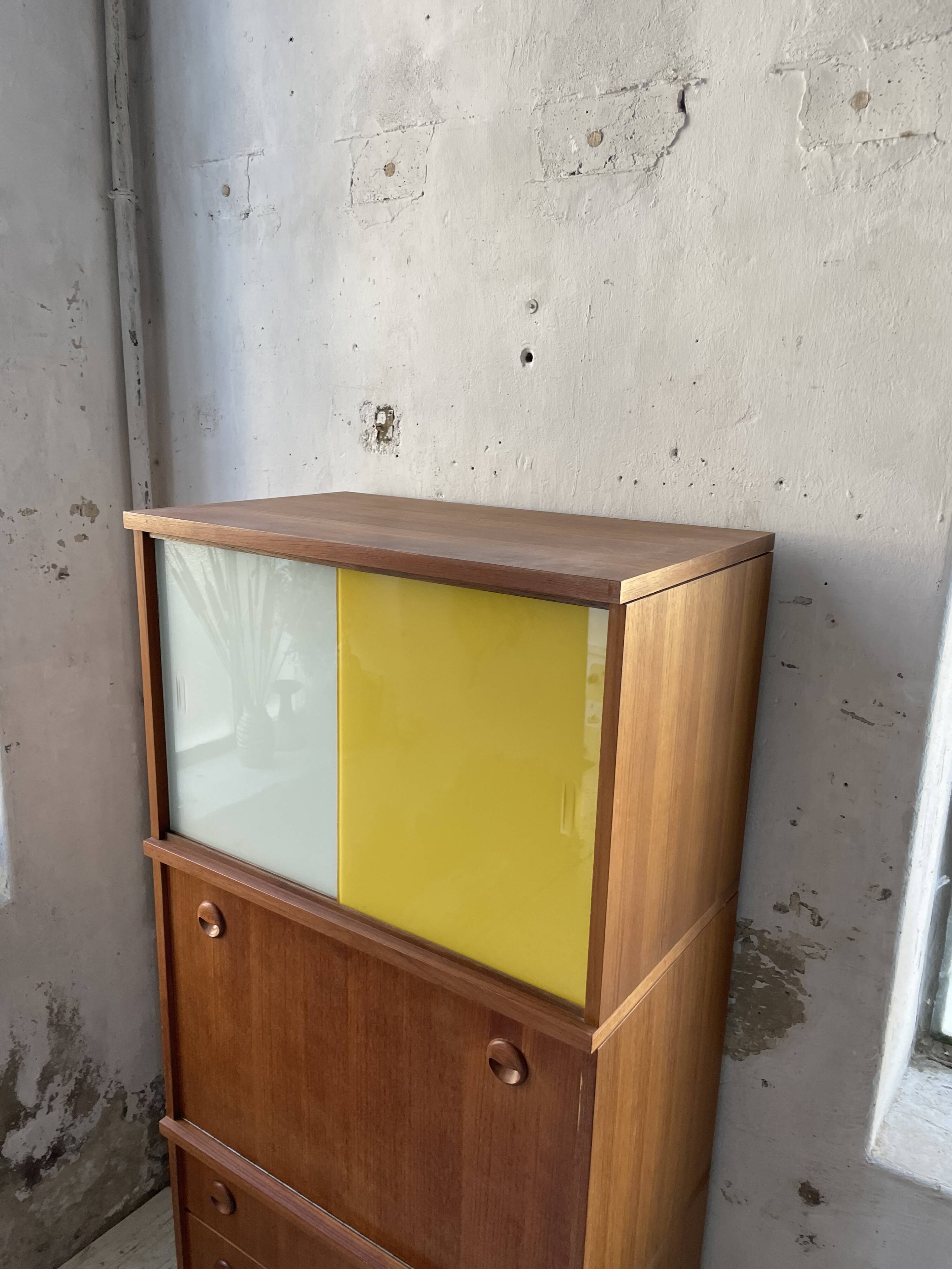 Modernist teak secretary desk, 1950s