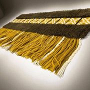 Vintage rug ochre yellow - brown / floor rug / wall tapestry