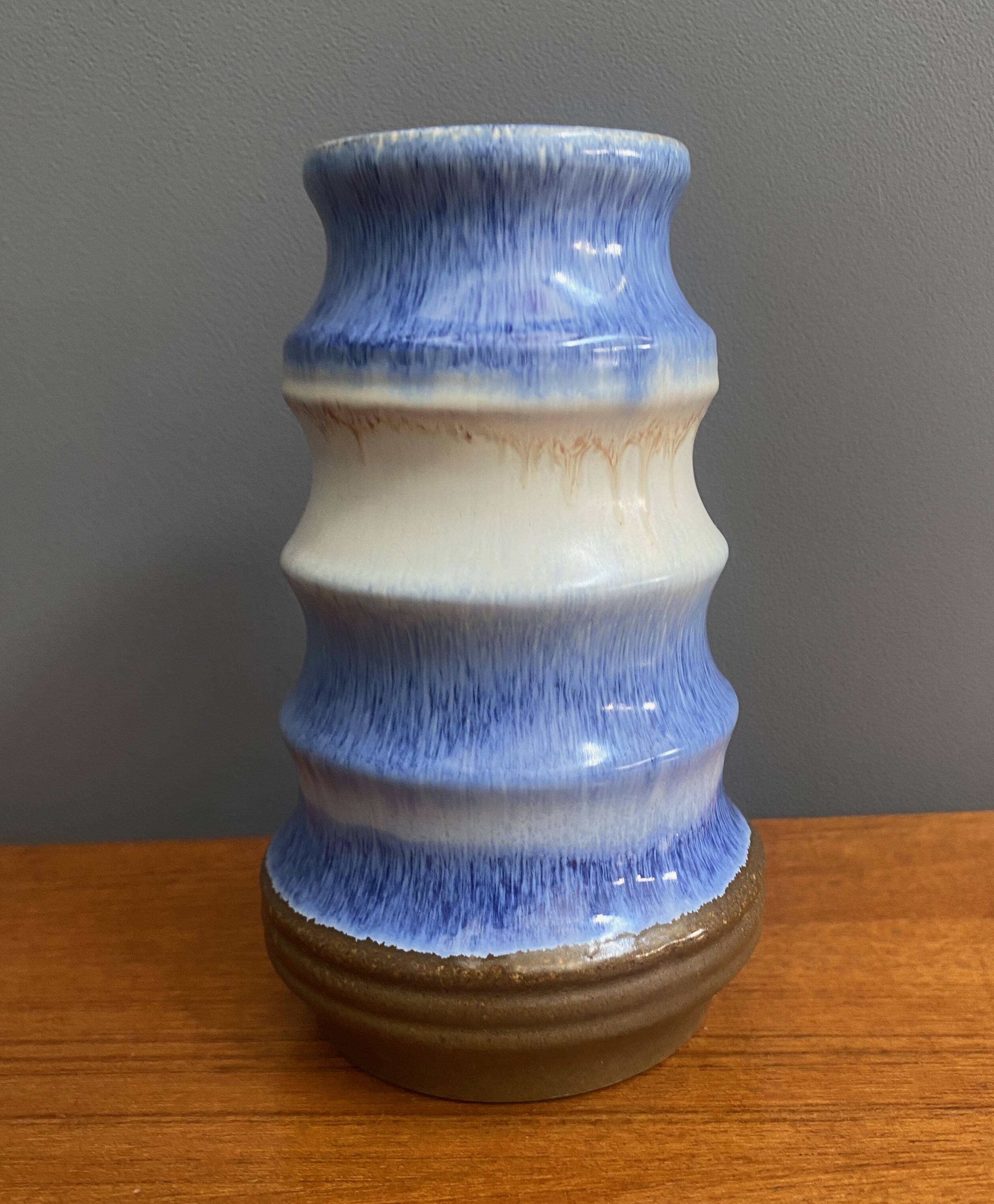 Blue vase by Strehla model 1408 Eastern Germany 1960s
