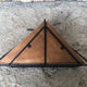 Black wrought iron corner shelf + vintage wooden top
