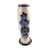 Breton white and blue vase with floral decoration Quimper Ile d'Oléron
