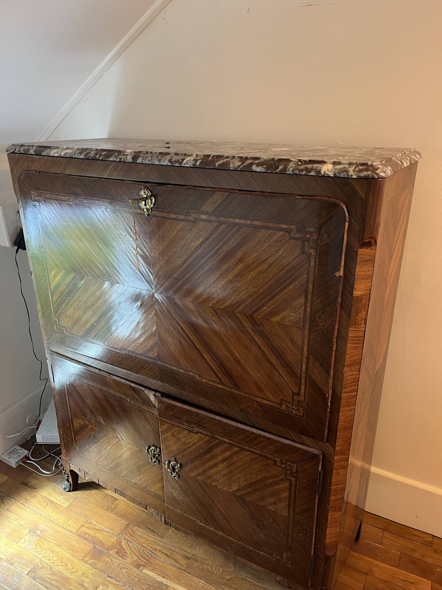 Secretary 18th century in marquetry