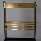 Vintage wooden and brass umbrella holder