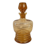 Vintage amber glass carafe with gold trim – 1950s