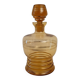 Vintage amber glass carafe with gold trim – 1950s