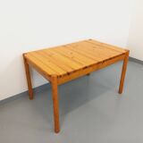 Vintage 60s 70s pine rectangular dining table with extension