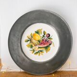 Assiette décoration étain et porcelaine Bassano