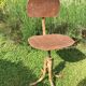 Tabouret pivotant en métal et bois