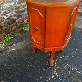 Vintage octagonal bar cabinet – leather top – Art Deco style – years