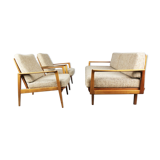 Antimott chairs - beige couch - brown by Wilhelm Knoll 1950s