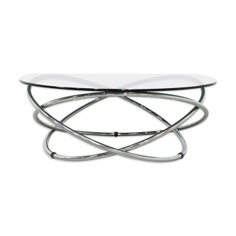 Table basse tourbillon minimaliste italienne du milieu du siècle