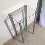 Small 70s shelf in metal and glass