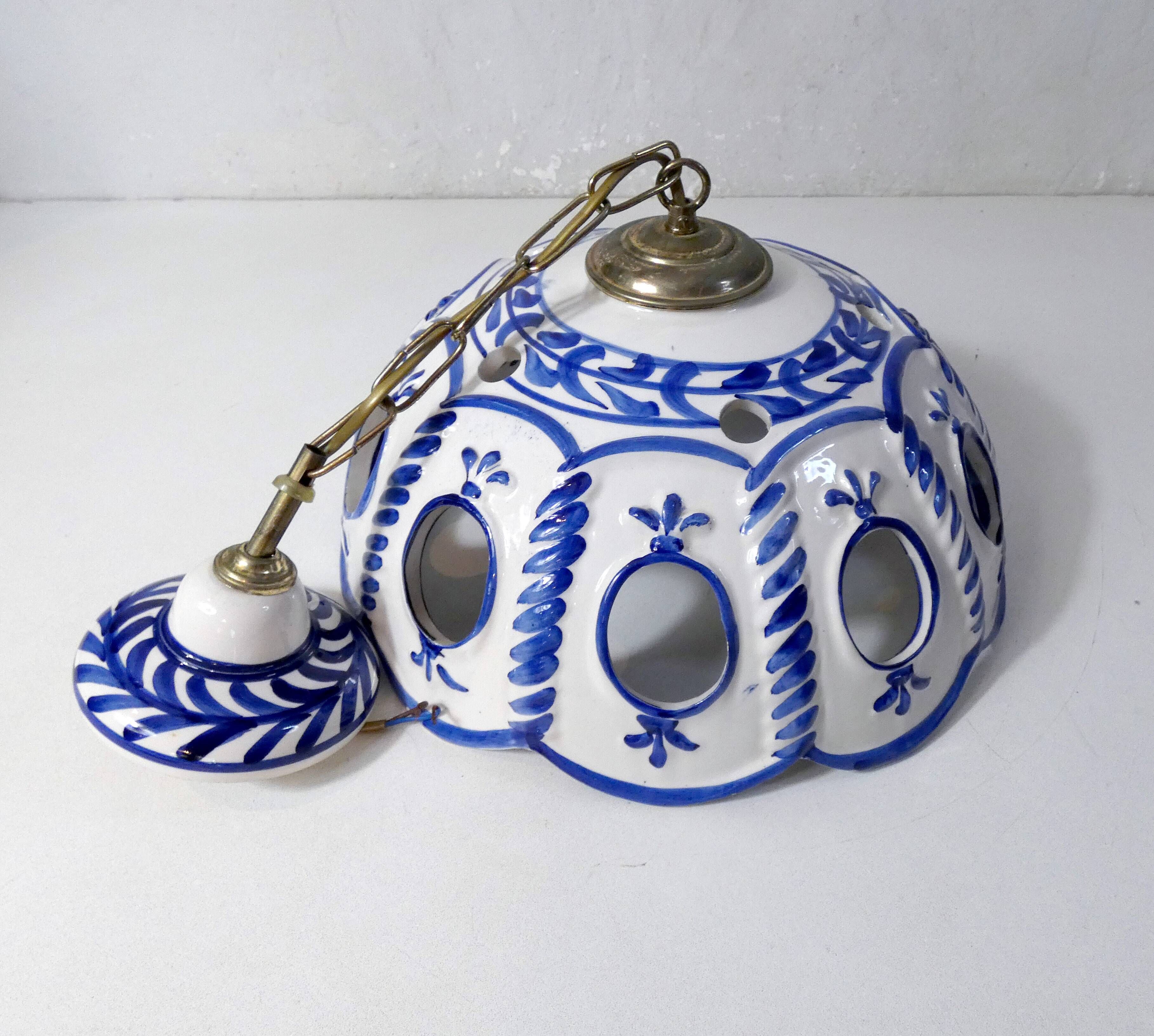 pendant lamp chandelier openwork ceramic lampshade