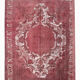 Vintage overdyed persian carpet handmade oriental red carpet - 330x400cm
