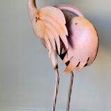 Old decorative pink flame in painted metal