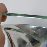 Modernist vase in aluminum and glass 1980
