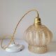 Amber molded glass pendant lamp