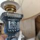 Paire de lampes en verre bleuté