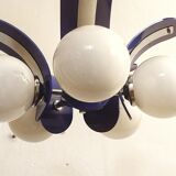 Plastic and glass ceiling lamp spain, 1970s