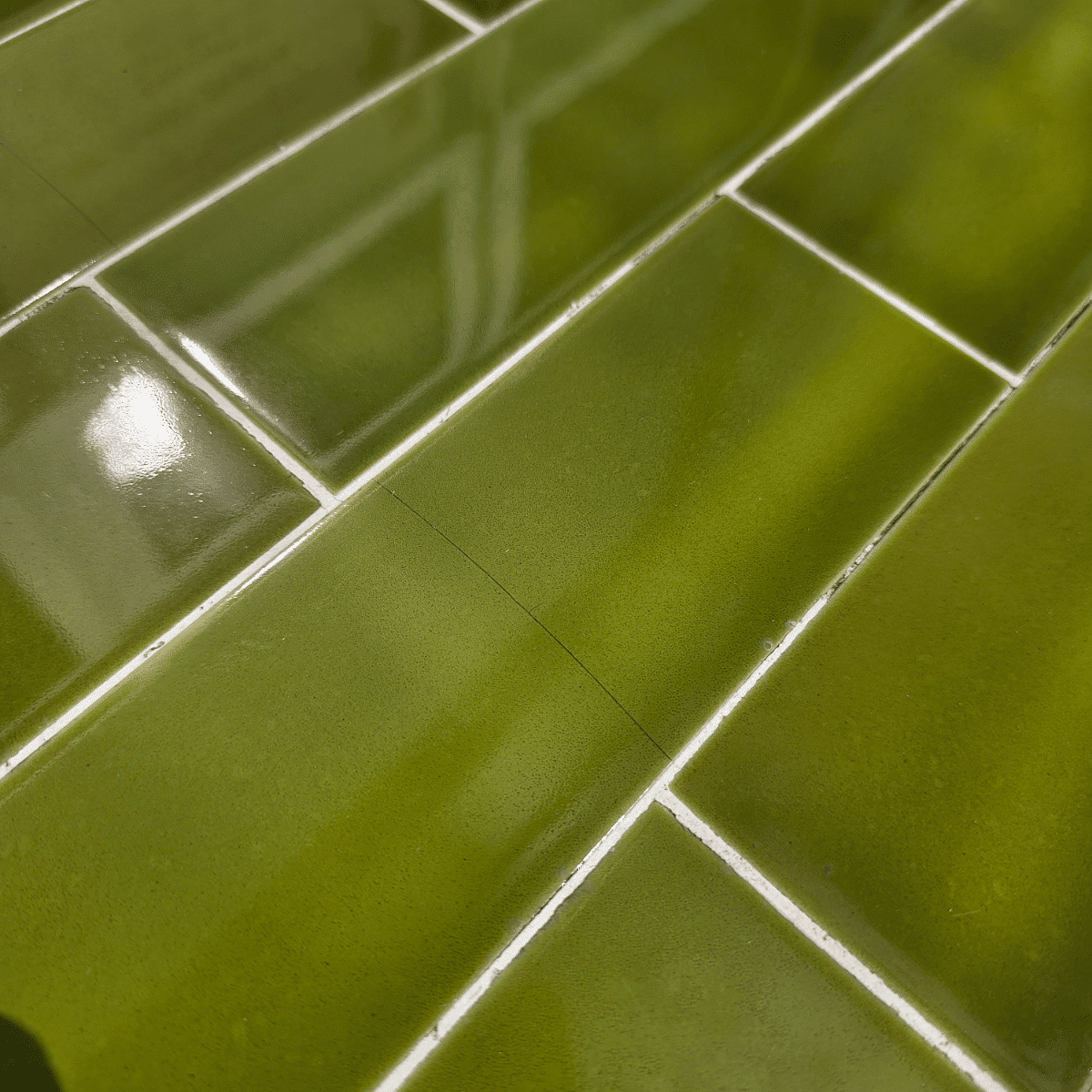 Vintage French dining table with green tiles, 1950s/60s.