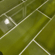 Vintage French dining table with green tiles, 1950s/60s.