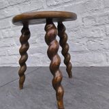 Turned wooden tripod stool
