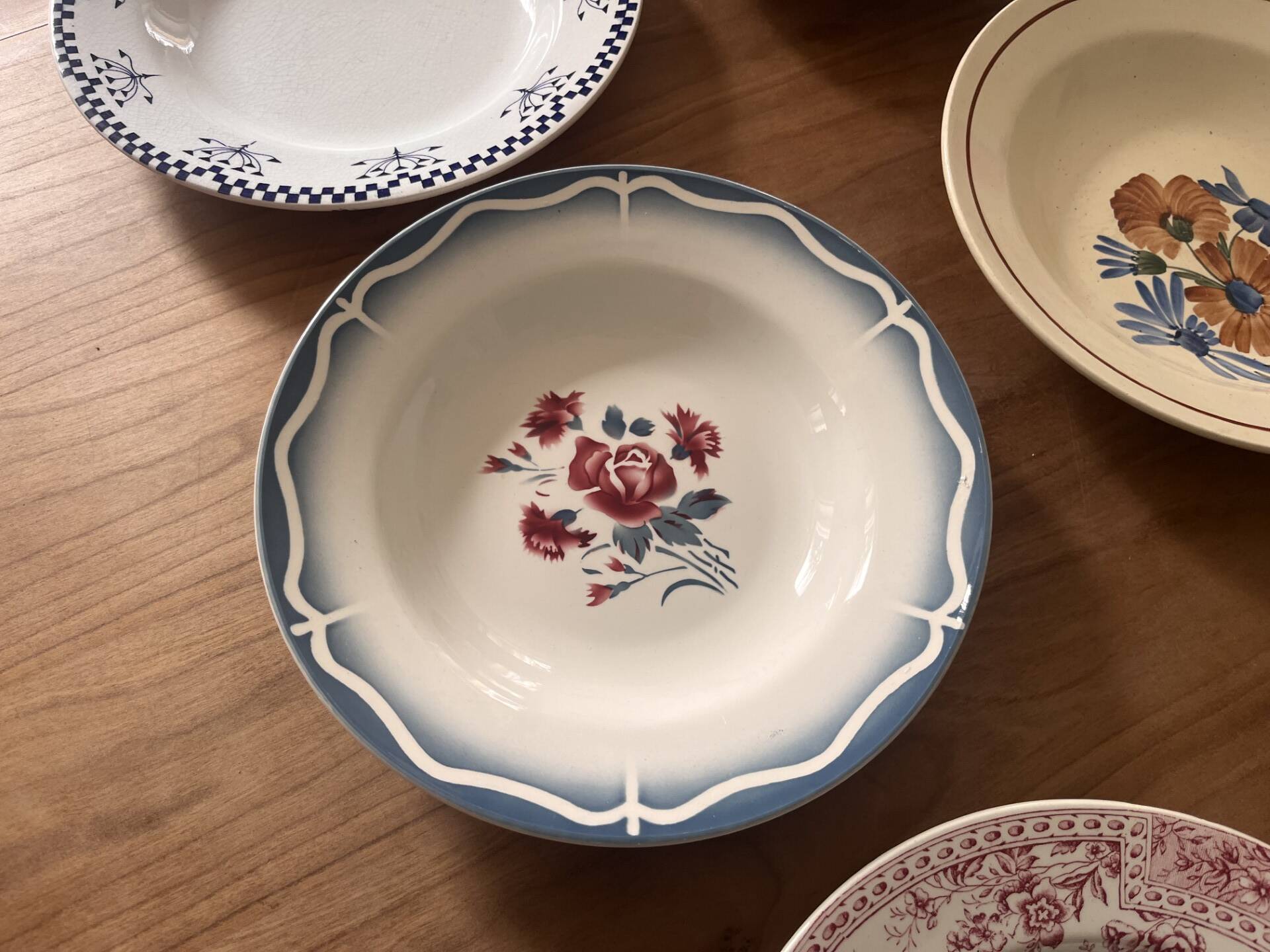 Mismatched antique plates