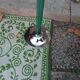 Vintage floor lamp in glass and chrome
