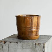 Striped vase in solid wood, 19th century