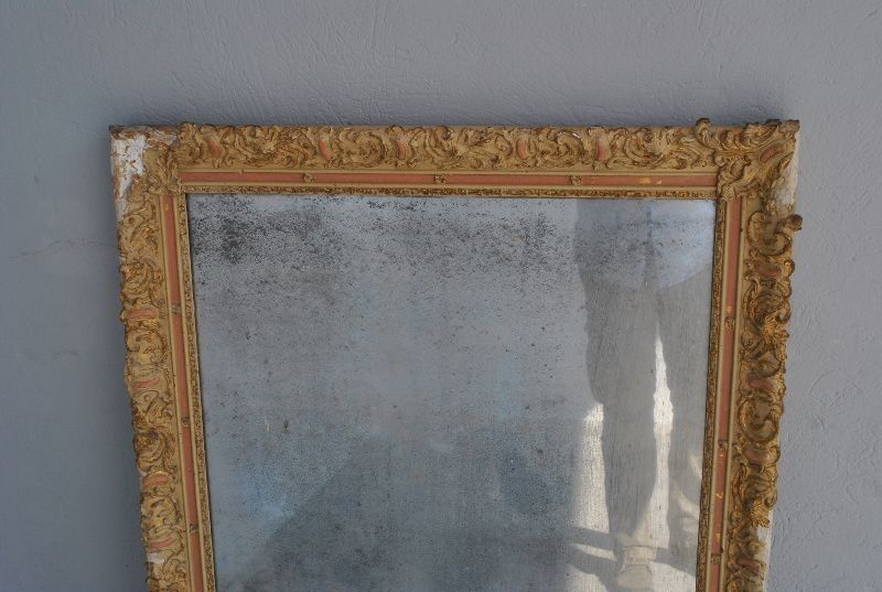 Mirror in gold stucco and glass mercury 91x126cm