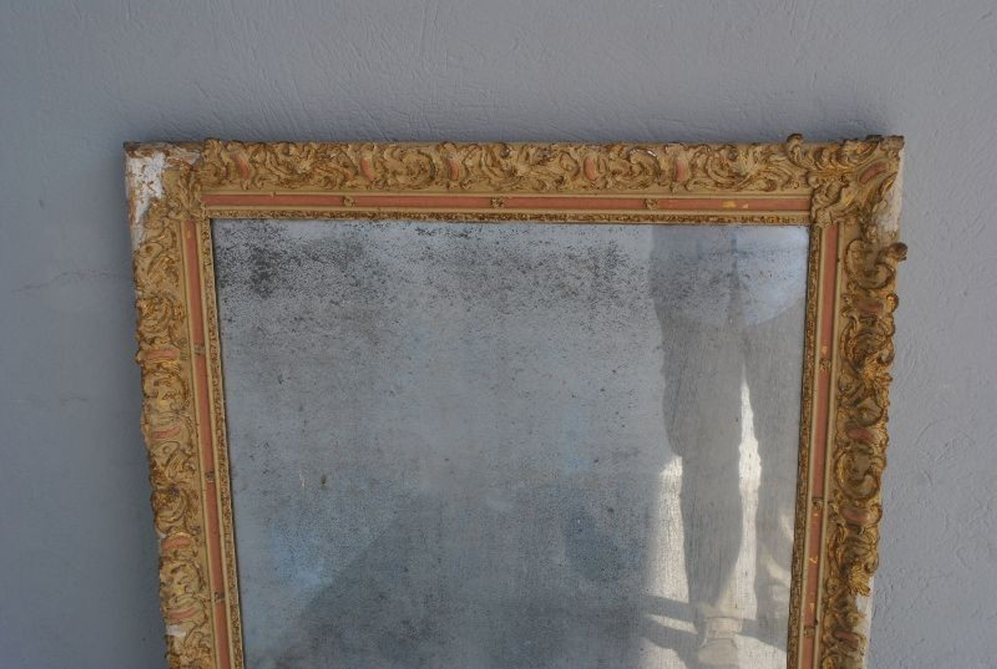 Mirror in gold stucco and glass mercury 91x126cm