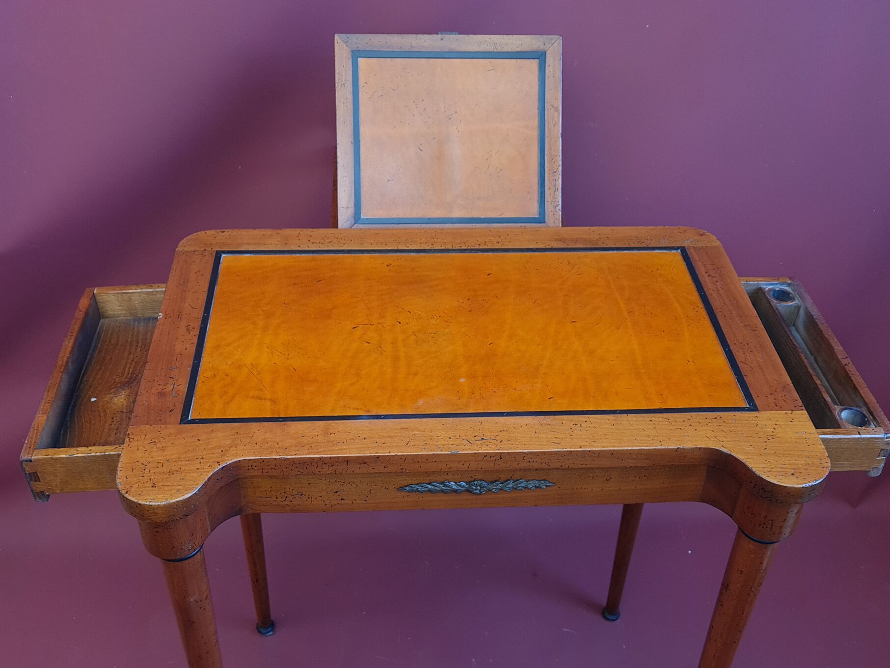 Table critoire  en merisier fin du XIXe si cle Selency  Table critoire  en merisier fin du XIXe si cle Selency