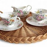 Rustic French Provence Large Round Handled Wicker Tray, France