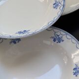 4 vintage Céranord Saint Amand soup plates — White earthenware with floral decor