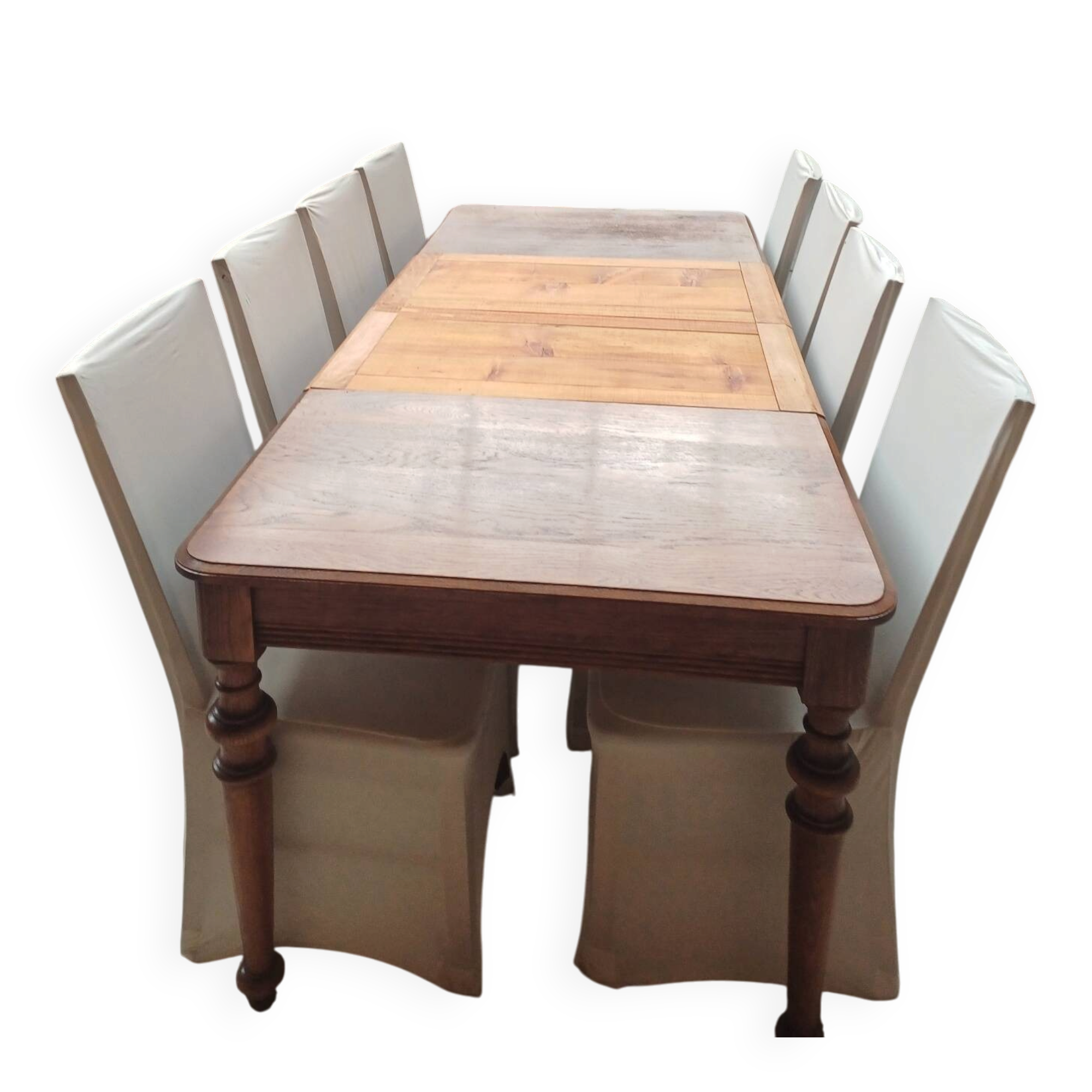 1 table + 6 upholstered chairs