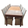 1 table + 6 upholstered chairs