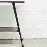 Desserte vintage en bois noir et doré