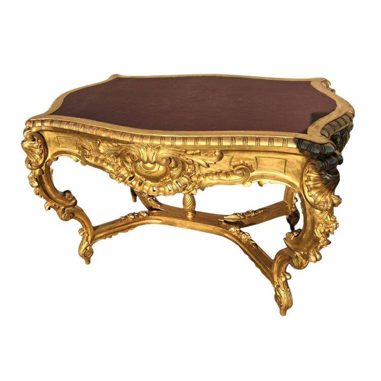 19th century gilded wood center table