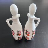 Pair of floral-decorated bottles