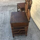 Paire de table de chevet en rotin