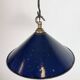 Industrial British Dark Blue Enamel Factory Pendant Lamp, 1950s