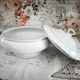 Porcelain soup tureen, white manufacture with double gold line, hand-painted.