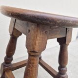 Pair of 19th century solid oak stools