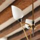 60s chandelier, brass and opaline