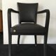 Leather-wrapped black bridge chair