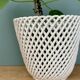 Vintage woven ceramic plant pot
