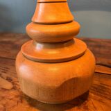 Table lamp with solid wood base, manual work