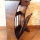 Magazine holder in varnished wood / vintage 60s