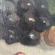 Old oil painting on canvas of a still life with fruits.